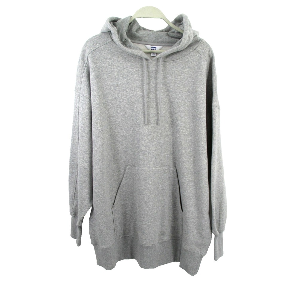 NWT JOY LAB Pullover Hooded Sweatshirt Men XL Heathered Gray Longer Casual Prep